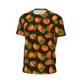 thumbnail image 6 of Wukai Orange Pumpkin Print Men's Short-Sleeved Mesh T-Shirt,Quick-Dry Short Sleeve Workout T-Shirt-, 6 of 8