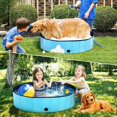 thumbnail image 4 of Piscina para mascotas Piscina para perros Piscina para gatos Mesa de arena Lavabo de baño Piscina plegable, Azul, (30x10cm), 4 of 5