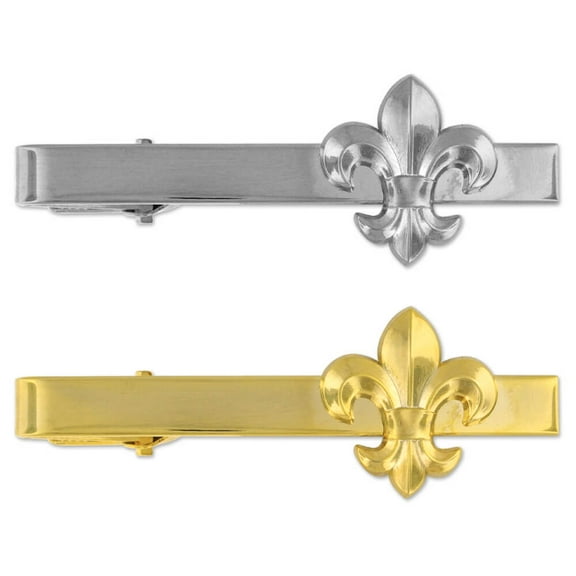 PinMart's Fluer De Lis Tie Clip Tie Bar - Gold or Silver
