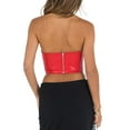 thumbnail image 6 of Coduop Women PU Leather Tube Tops Strapless Wrap Chest Tank Tops Irregular Hem Bandeau Tops, 6 of 7