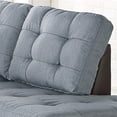 thumbnail image 4 of Poundex 3 Piece Fabric Sectional Sofa Set with Ottoman in Gray Color, 4 of 6