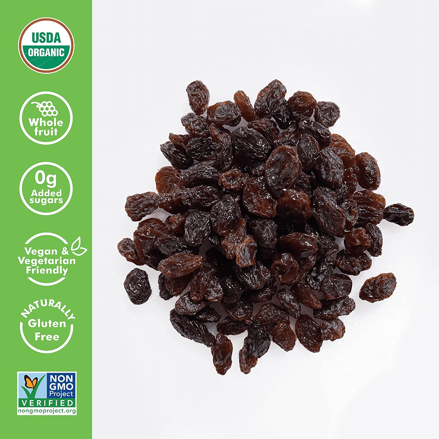 Sun-Maid Organic California Sun-Dried Raisins Snack 32 Ounce Bags 2 Pack | Whole Natural Dried Fruit No Sugar Added Gluten Free Non-GMO Vegetarian Friendly Great for Baking & Snacks for Kids & Adult