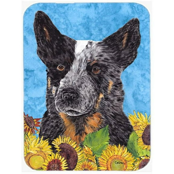 15 x 12 in. Australian Cattle Dog Glass Cutting Board - Large