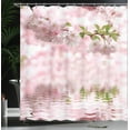 thumbnail image 3 of Ambesonne Flower Shower Curtain, Tender Floral Branch Water, 69"Wx70"L, Pale Pink Fern Green, 3 of 4