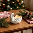 thumbnail image 7 of PSVFUJZ Ceramic Cygnet Candle Holder, Glossy Decorative Candlestick Stand, Holiday Ornament for Scented Candle Candlelight Dinner Thanksgiving Christmas Home Table Decor White, 7 of 7