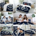 thumbnail image 5 of Abstract Ethnic Style Pattern Bedding Duvet Cover Set Twin Size 4 Pieces Retro Blue White Weaving Art Bedding Set with Zipper Closure, 1 Comforter Cover 68x86 Inches 1 Flat Sheet & 2 Pillow Cases, 5 of 7