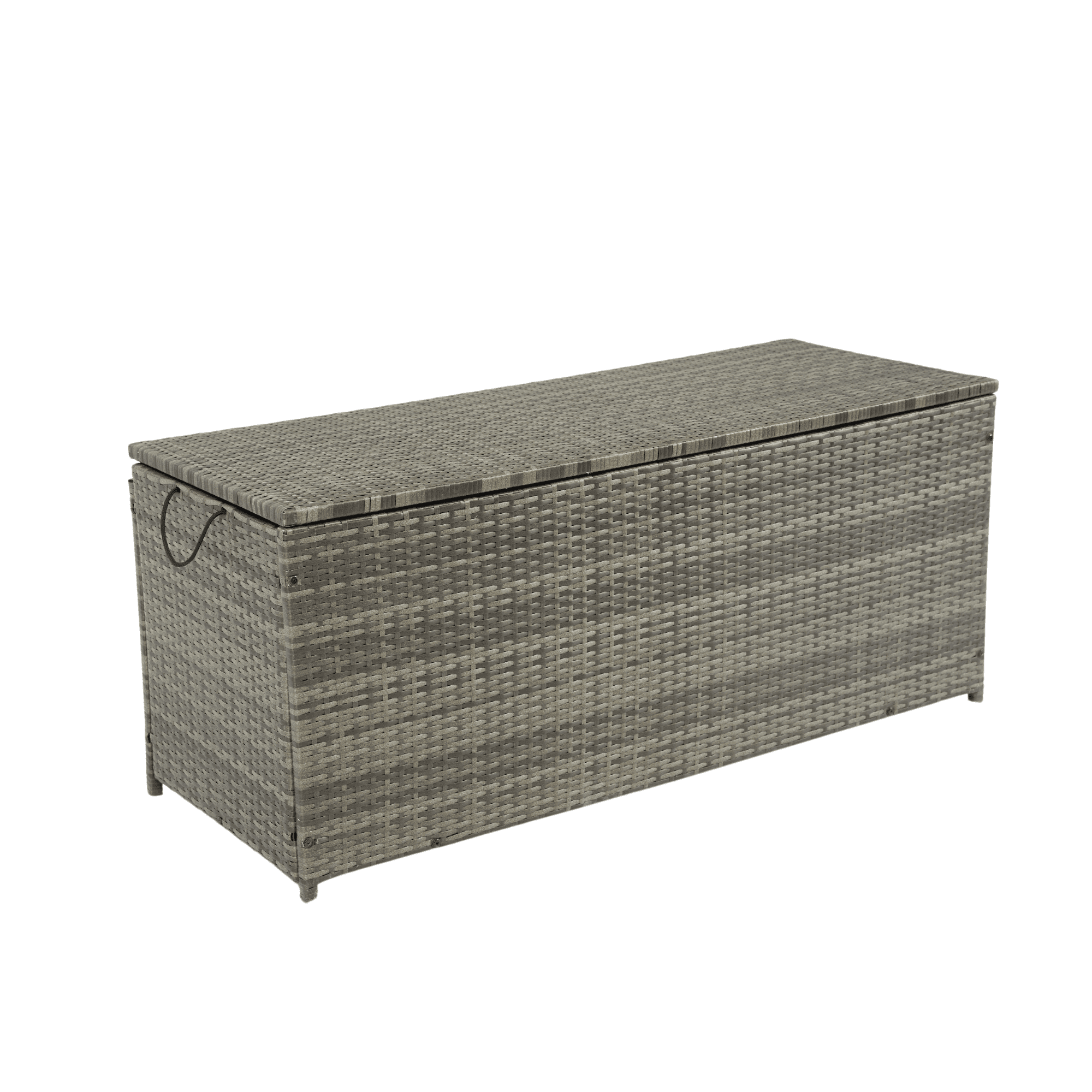 Aimee Lii Outdoor Storage Box, 113 Gallon Wicker Patio Deck Boxes with Lid, Outdoor Toy Storage for Kids, Gray
