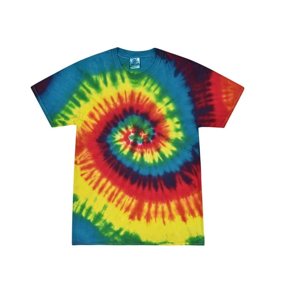 Colortone Tie Dye T-Shirts Rainbow Adult Sizes, Men 100% Cotton