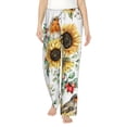 thumbnail image 2 of Picia Sunflowers Leaves And Birds Womens Soft Woven Cotton Elastic Waistband Sleep Pajama Pant Lounge Sleep Pant With Pockets And Drawstring-Large, 2 of 9