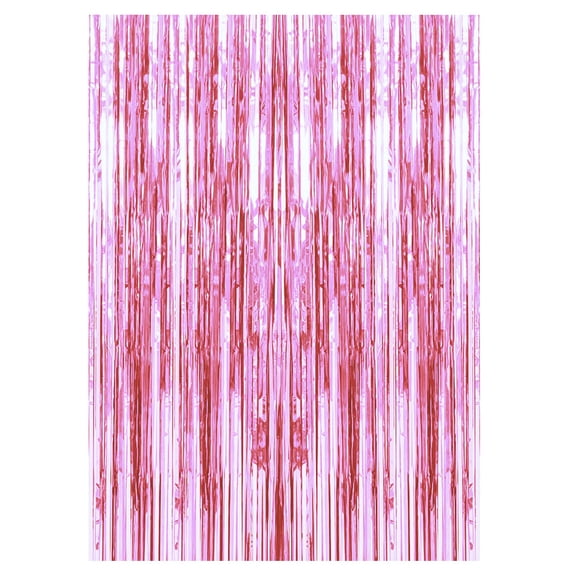 Party Rain Curtain Decoration - Pink Fringe Curtain for Birthday, Wedding, Baby Shower, Graduation, Anniversary, Bachelorette Party, Engagement, Christmas, New Year, Valentine's Day, Gender Reveal, C