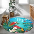 thumbnail image 4 of Flowers Birds Round Area Rug 4ft, Summer Botanical Floral Watercolor Butterfly Washable Non-Slip Circle Rugs for Bedroom Living Room Kitchen, Soft Non Shedding Circle Carpet for Dining Room Dorm, 4 of 9