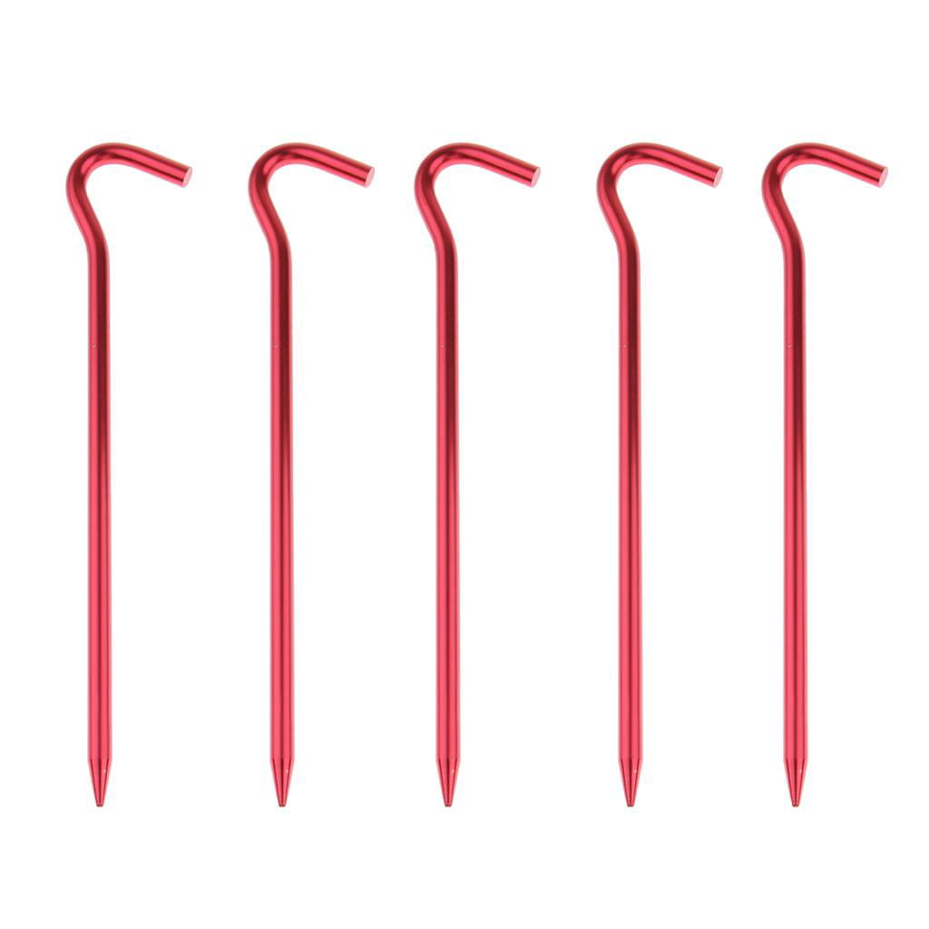 Aluminium Alloy 7" Red  Camping Trip Tent Pegs Stake Nail Sports Outdoor~ 2019 G 