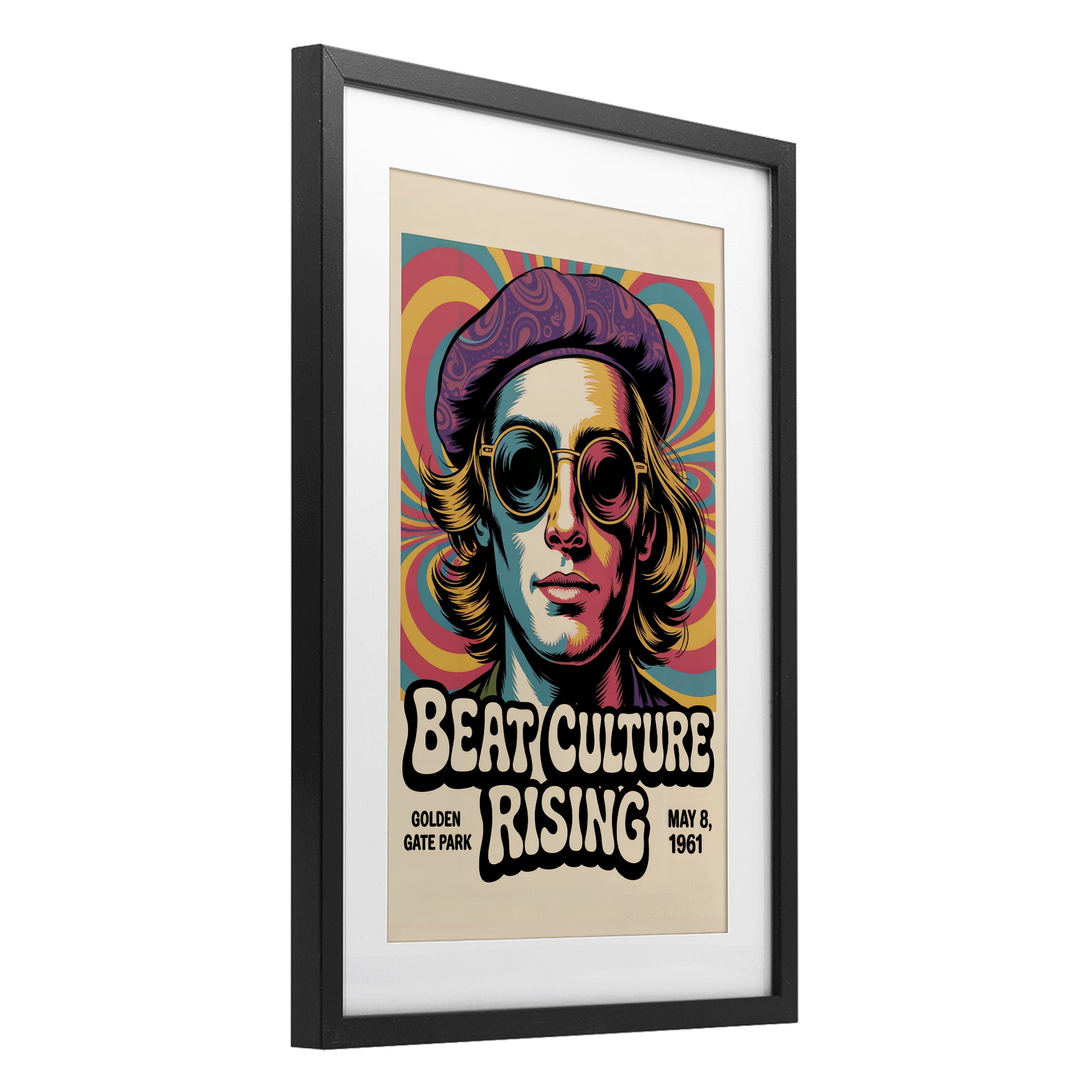 Stupell Industries Beat Culture Rising Poster Black Framed Print Under Glass, design by Andreas Magnusson
