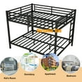 thumbnail image 4 of Queen Over Queen Bunk Bed Frame, Heavy Duty Metal Bunk Beds with with 2 Side Ladders, Industrial Style Queen Size Bunk Bed for Bedroom-Black, 4 of 8