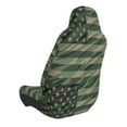 thumbnail image 2 of Wukai Jungle Green Camo USA Flag Full Set Car Seat Covers with Soft Padding Universal Auto Front Seats Protector and Cushion Mat, 2 of 5