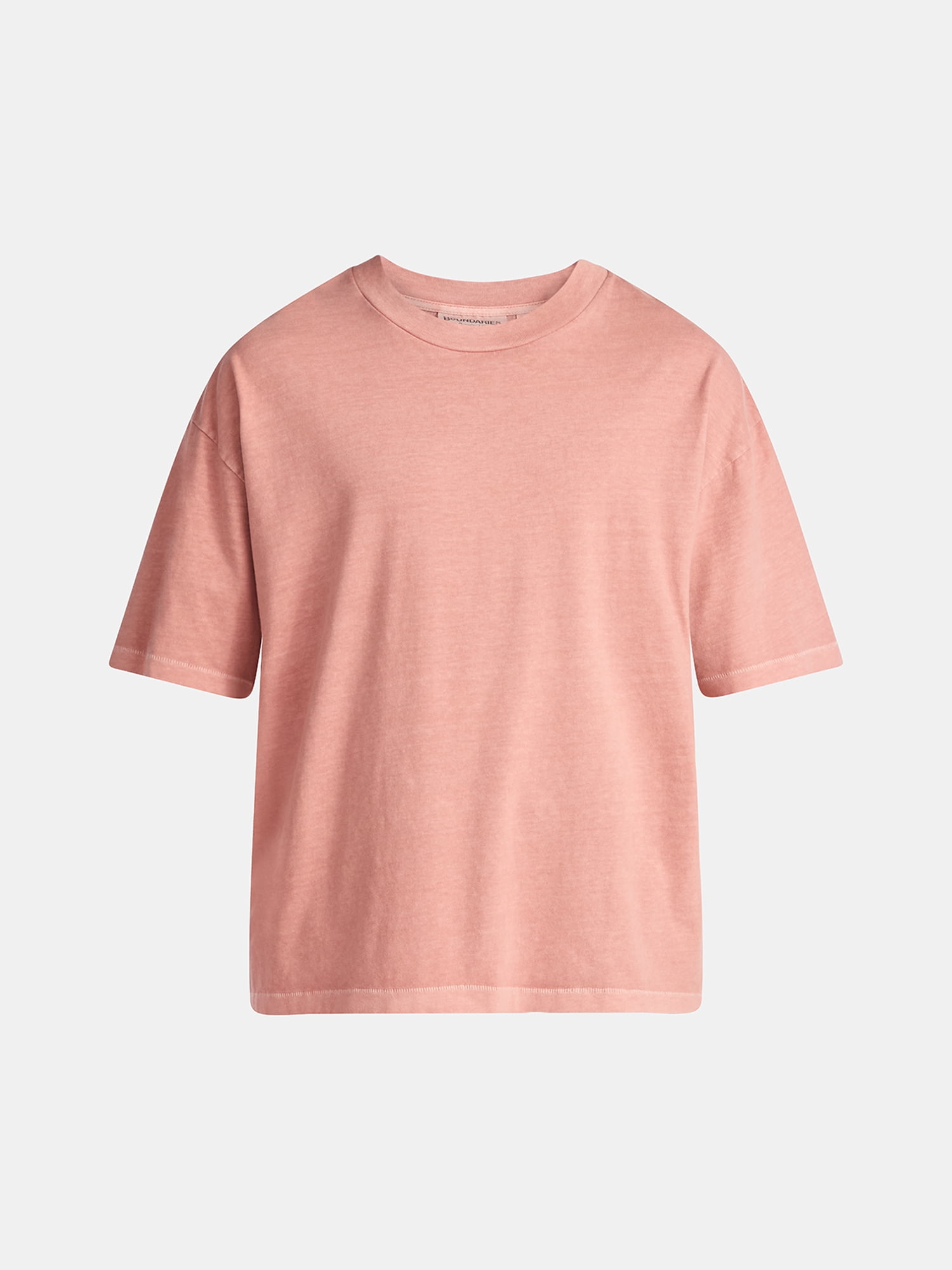 No Boundaries Cotton Oversized Cropped Tee with Short Sleeves, Men's and Big Men's XS-5XL