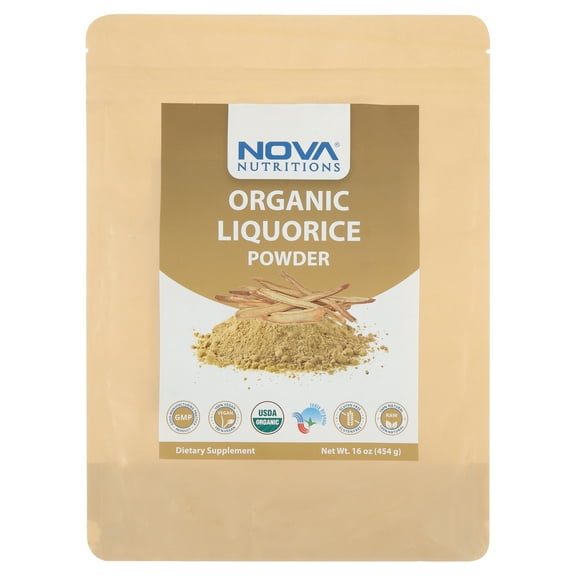 Nova Nutritions Certified Organic Licorice / Liquorice Root Powder 16 OZ (454 gm) - Also Called Glycyrrhiza glabra