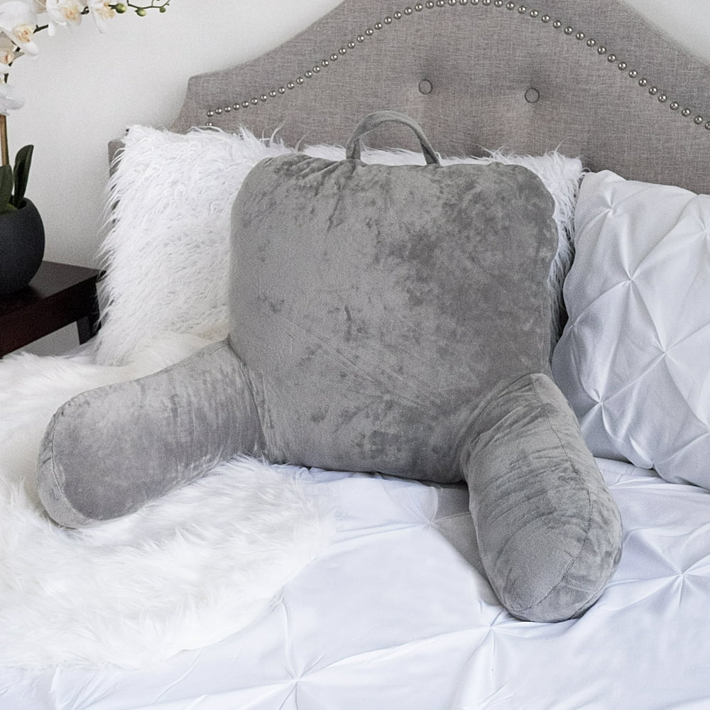 Sweet Home Micro Plush Back Support w/ Arms Bed Rest Pillow Lounger Cushion - Walmart.com
