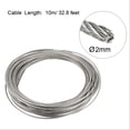 thumbnail image 2 of Uxcell 2mm Dia 10m 32.8ft Length 304 Stainless Steel Wire Rope Cable Uncoated for Hoist Pulley Wheel, 2 of 5