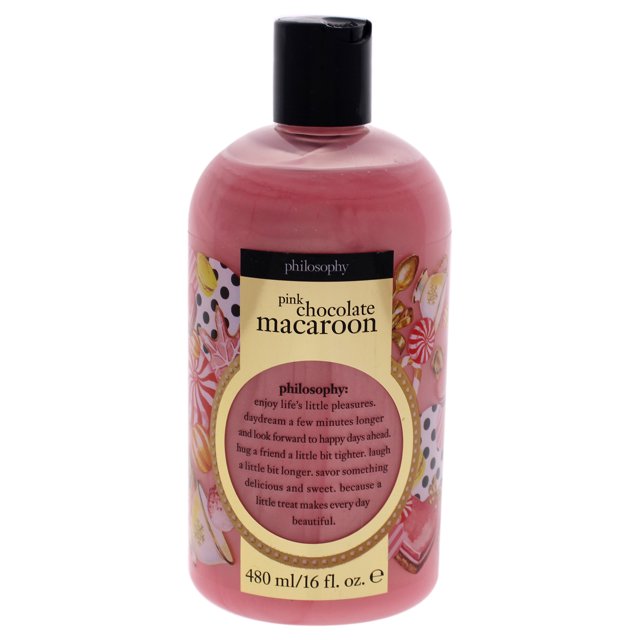 Champú, gel de ducha y baño de burbujas Philosophy Philosophy Pink Chocolate Macaroon Champú, gel de ducha y baño de burbujas Unisex 16oz
