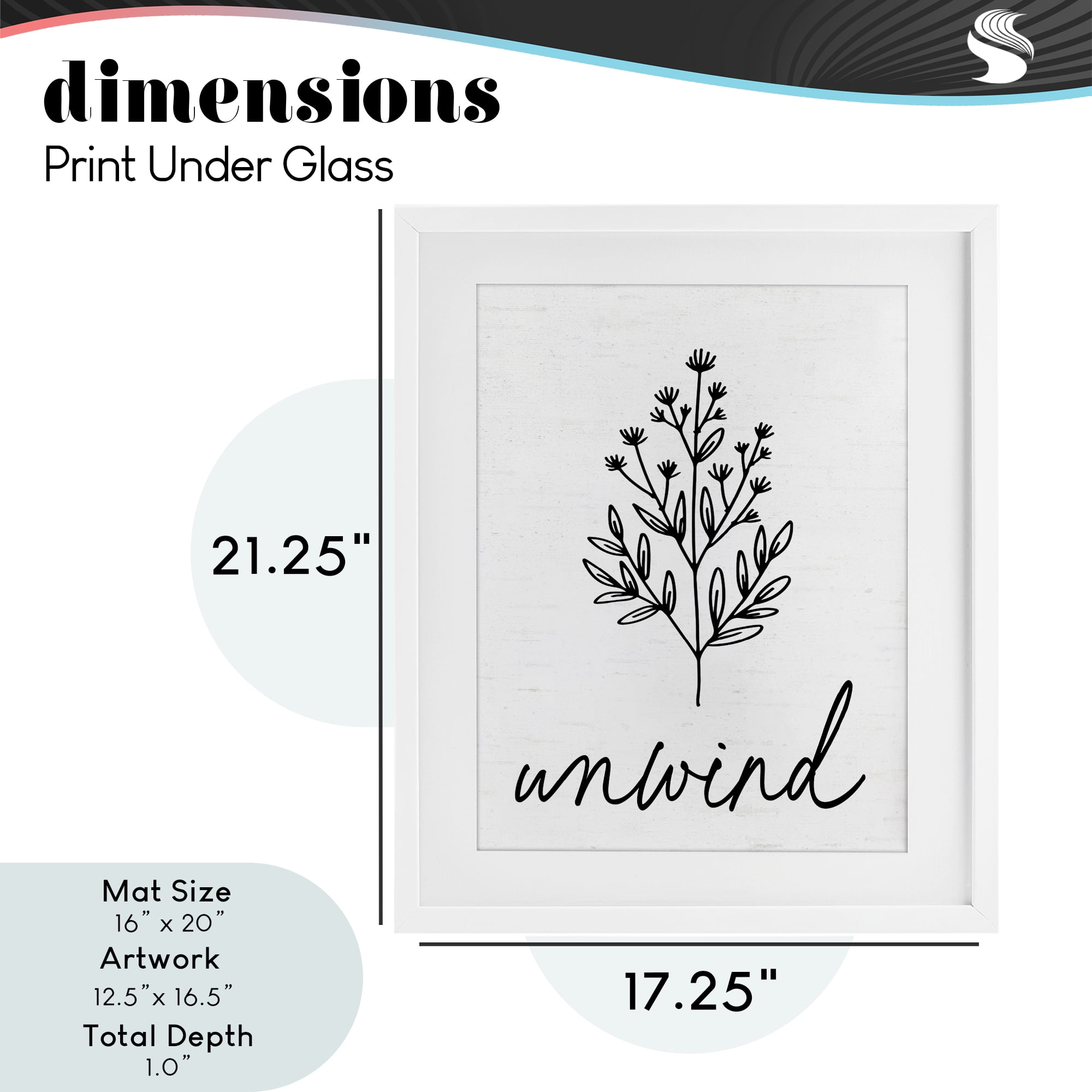 Bathroom Herb Unwind White Framed Print Under Glass, design by Lettered and Lined