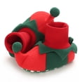 thumbnail image 4 of Esho Christmas Baby Shoes Snow Boots, Infants Winter Xmas Plush Warm Slipper Shoes Santa Elf Booties Shoes 0-18M, 4 of 7