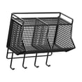 thumbnail image 2 of Soporte para ajos y jengibre, 2 vigas, estante para especias, decoración, estante de cocina, cesta de almacenamiento colgante para RV, garaje, negro, 2 of 8
