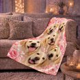 thumbnail image 6 of Cheerful Labrador Collage Pink Roses Hearts, Cozy Pet Portrait Pattern, Warm Flannel Blanket for Living Room and Reading Nook, Dog Lovers Friendship Gift, Pet Lover Home Decor, 6 of 9