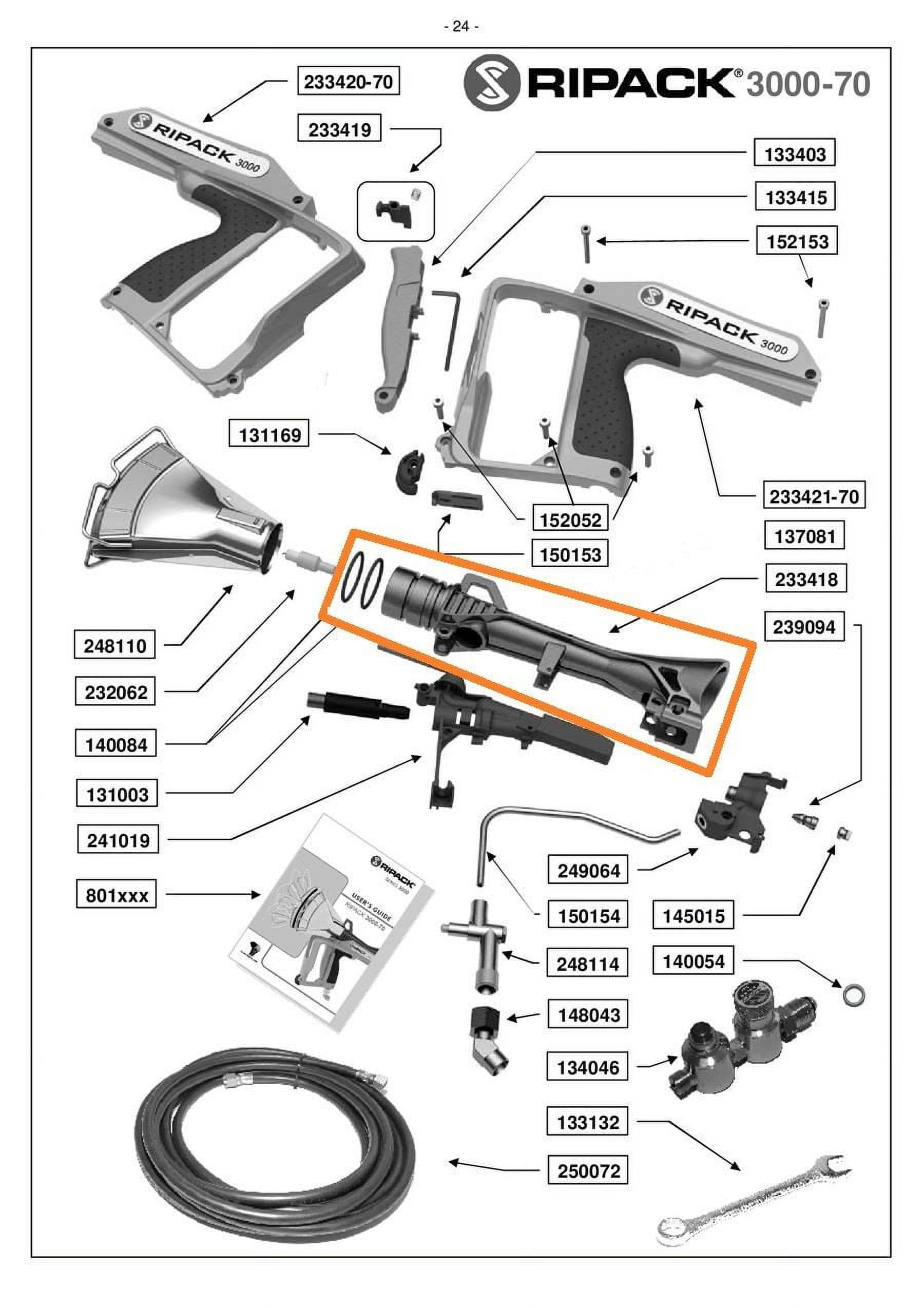 Ripack 3000 Heat Gun Body with O-Rings - Part #233418