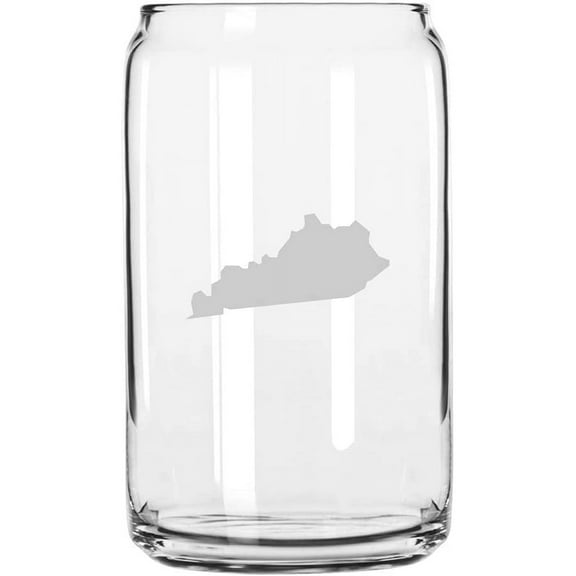 Kentucky States Etched 16oz Libbey Can Glass