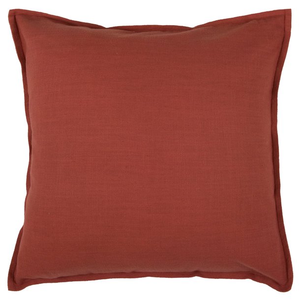 Rizzy Home Decorative Poly Filled Throw Pillow Solid 20"X20" Paprika