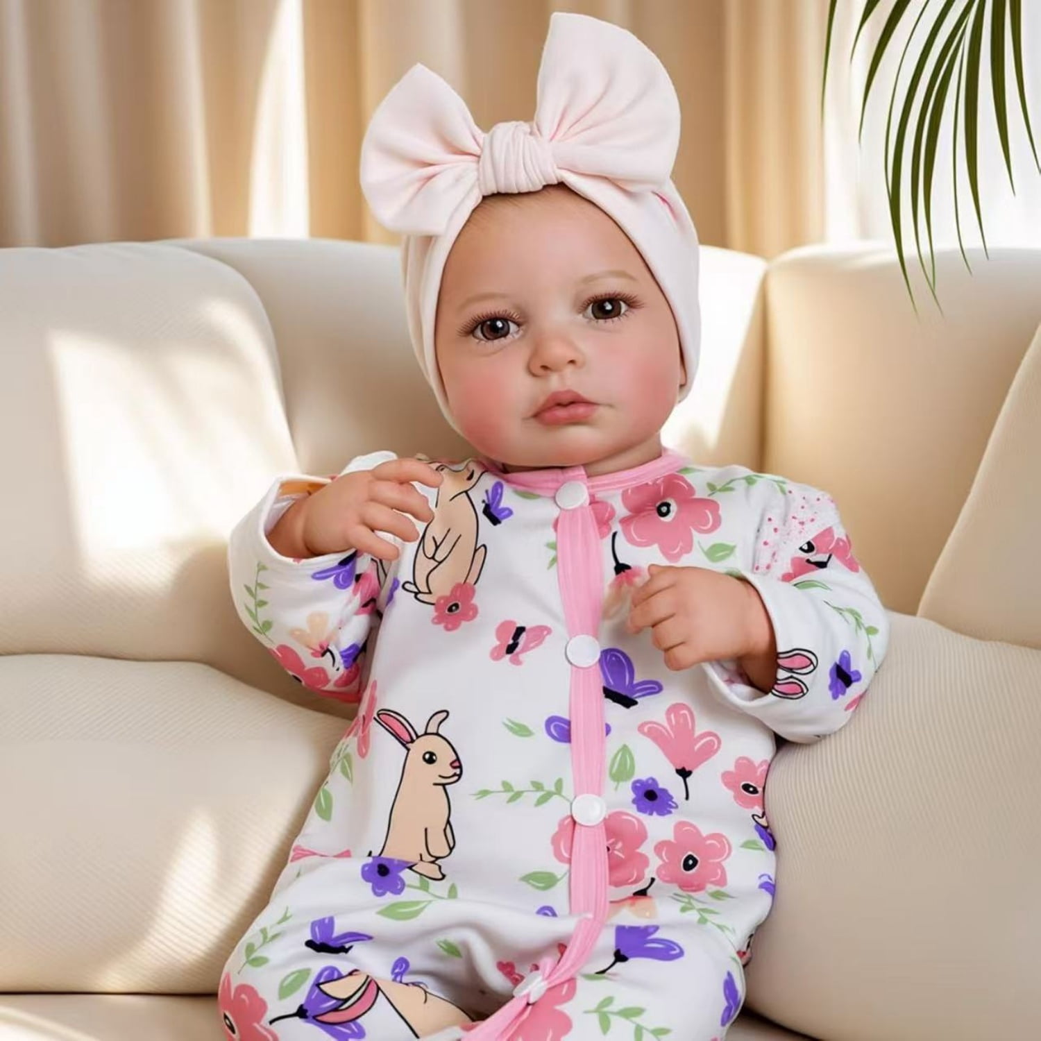 20 Inch Lifelike Reborn Baby Dolls Soft Cloth Body Handmade Real Life Dolls with Clothes Accessories for Kids Age 3+