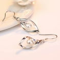 thumbnail image 3 of Grandest Birch Elegant Women Faux Pearl Rotating Dangle Hook Earrings Wedding Jewelry Gift Alloy, Faux Pearl Silver, 3 of 4
