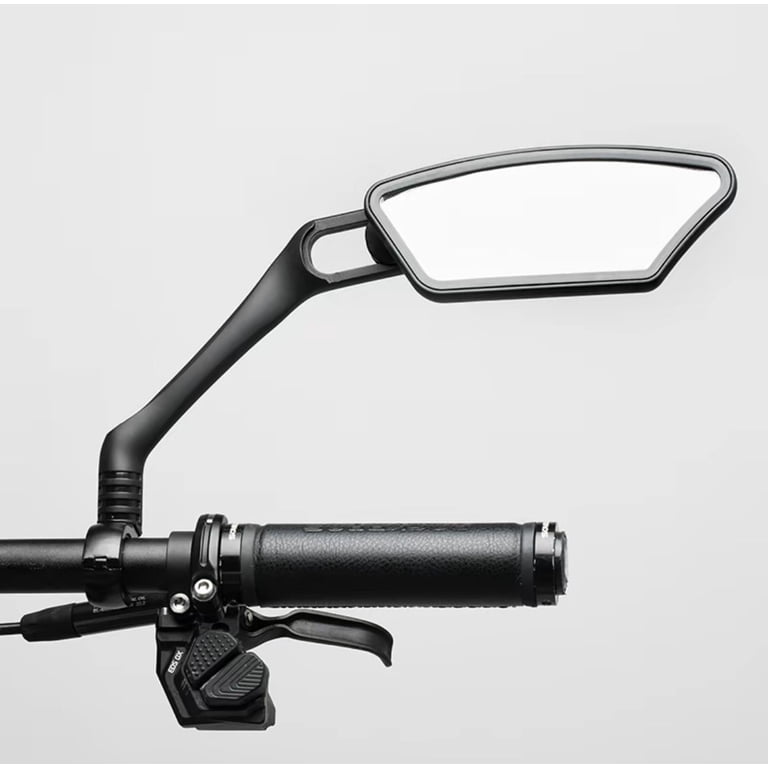 Black Adjustable Rear View Mirror For Bikes & Motorcycles - Shatterproof Wide Convex Mirror, Handlebar Mount