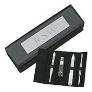 Personalized Monogrammed Black Manicure Set 4 Pcs