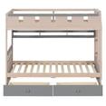 thumbnail image 6 of Twin Size Castle-Designed Kids's Bunk Bed with Built-in Ladder & LED Strip, Storage Wooden Bed Frame with 2 Drawers & Shelves, 6 of 10