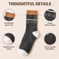 thumbnail image 2 of Womens Cotton Blend Mid Calf Socks Fair Isle Speckled Knit Snowflake Pattern Crew Socks Autumn Winter Thermal Warm Cozy Casual Dress Socks (C), 2 of 5