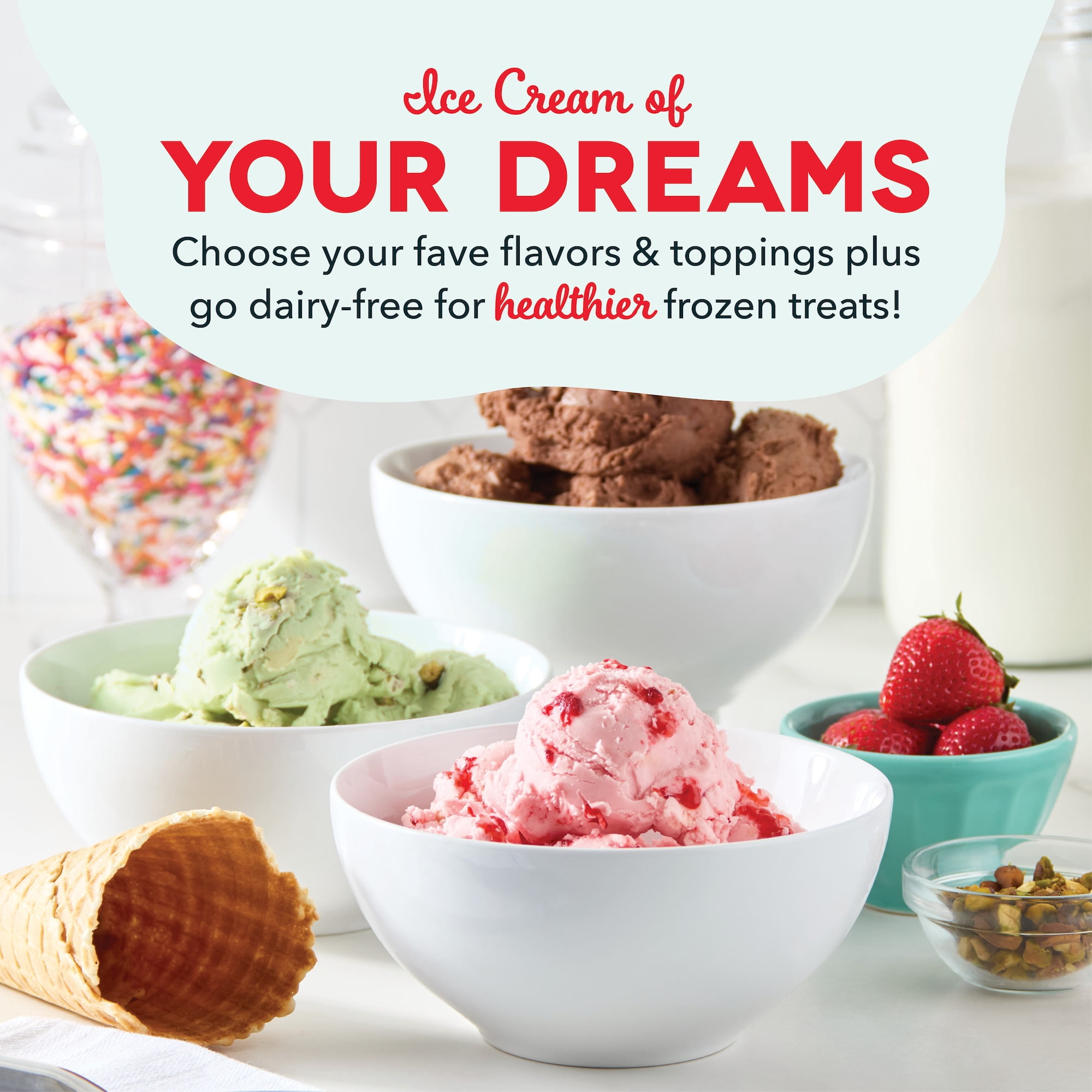 Dash Deluxe Gelato & Ice Cream Maker, 2qt, Cream