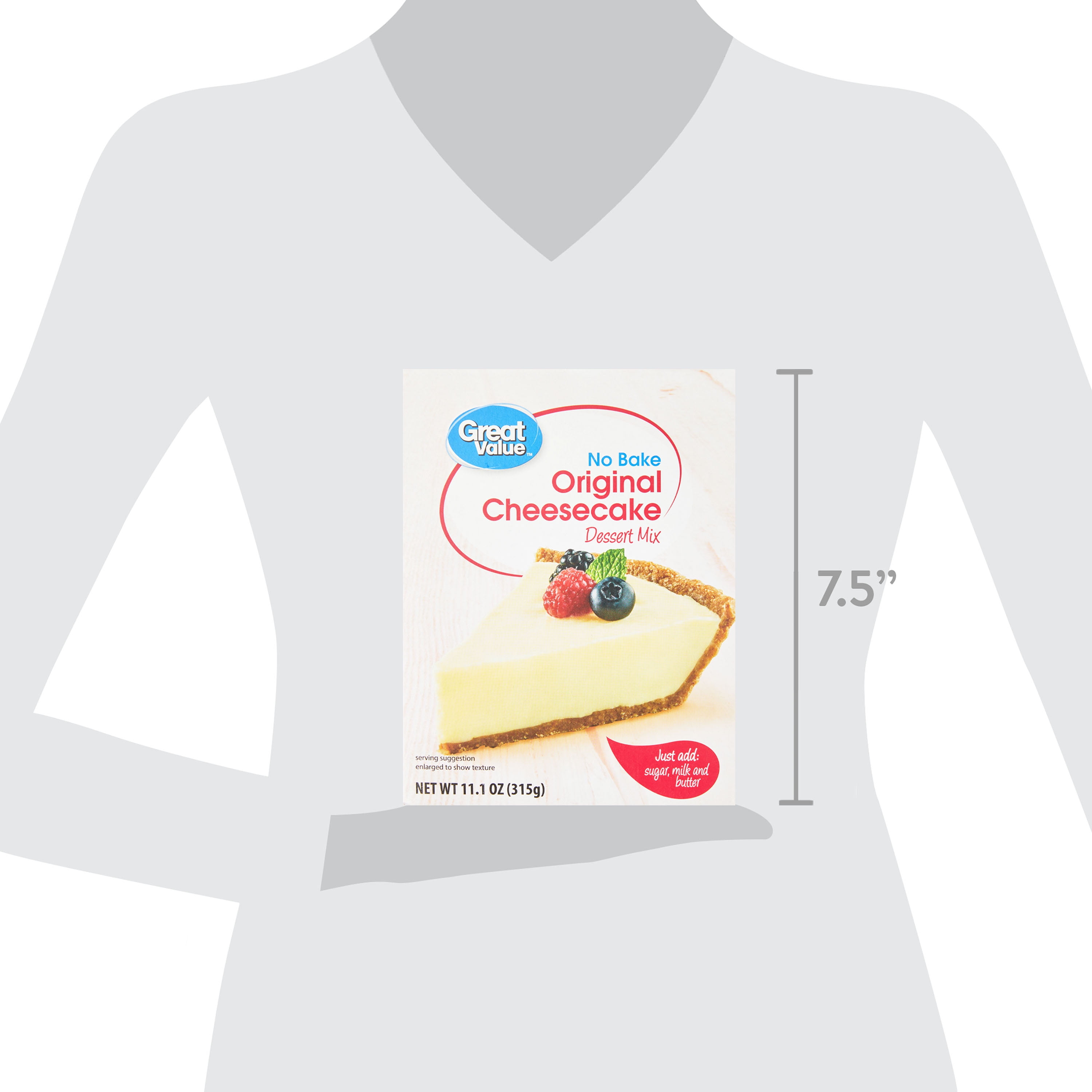Great Value No Bake Dessert Mix, Original Cheesecake, 11.1 oz