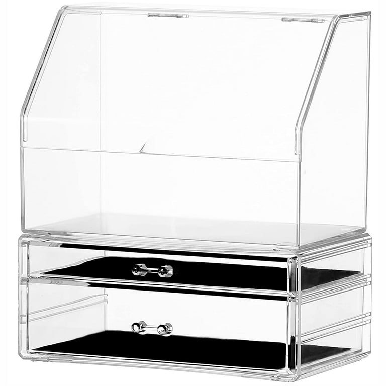Pikadingnis Clear Stackable Acrylic Storage Containers with 4 Drawers Under Sink Storage Bins Case Box for Jewelry Hair Accessories Nail Polish