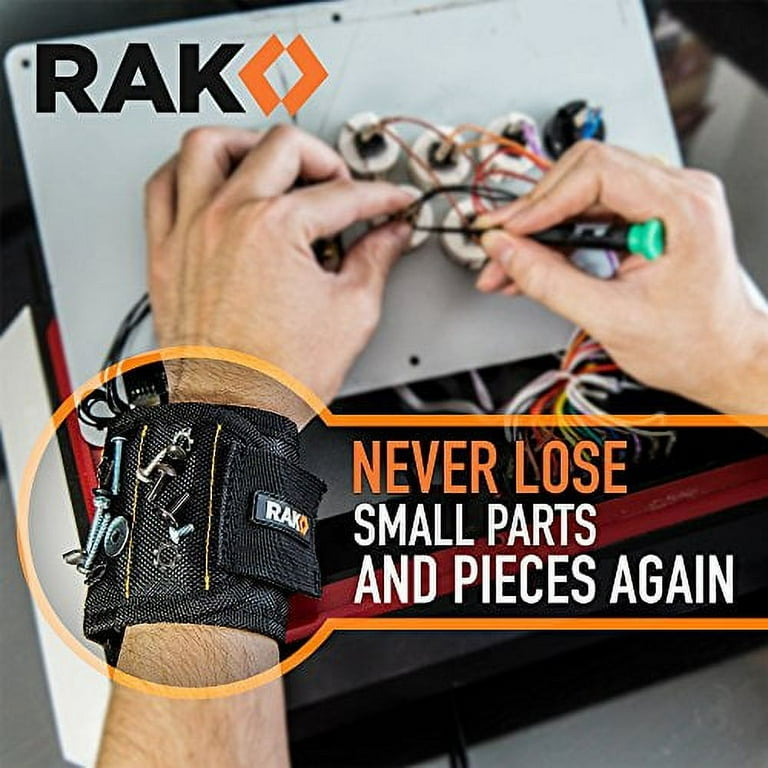 RAK Magnetic Wristband with Strong Magnets for Holding Screws, Nails, Drill Bits