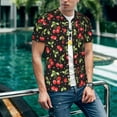 thumbnail image 6 of Lsque Sweet Red Cherry Pattern Mens Polo Golf Shirts Funny Graphics Shorts Sleeve Button Shirts Baseball T-shirt-Medium, 6 of 7