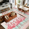 thumbnail image 5 of Pink Flamingo Area Rugs 3x5 for Living Room, Summer Tropical Flamingo Hawaii Animals Non Slip Washable Rug Runner, Low Pile Indoor Floor Carpet Mat Bathroom Rugs for Bedroom, Kids Room, 5 of 9