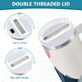 thumbnail image 3 of Yayeee 40oz Stainless Steel Tumbler with Straw and Handle Double-Wall Insulated Travel Water Bottle, Art Mountains, 3 of 8