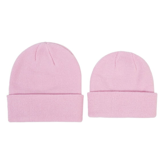 Eltusu Girls Cotton Beanies, Warm Soft Windproof Stretch Winter Hats Pink Size 0-6 T