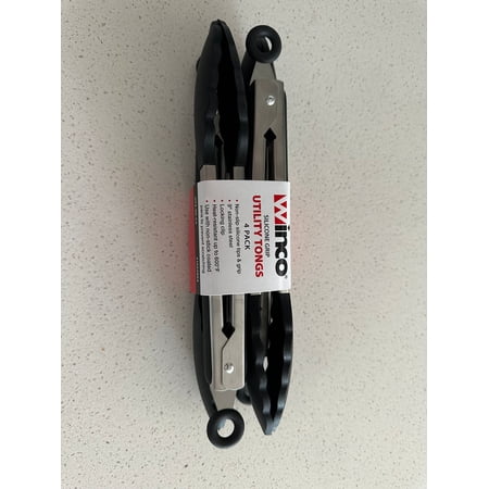Winco 9 Non-Slip Locking Tongs, Stainless Steel, 4 Count (UTS9K)