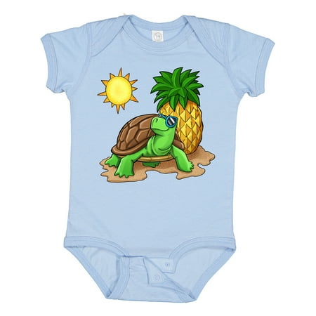 

Inktastic Summer Turtle in Sunglasses on the Beach with Pineapple Gift Baby Boy or Baby Girl Bodysuit