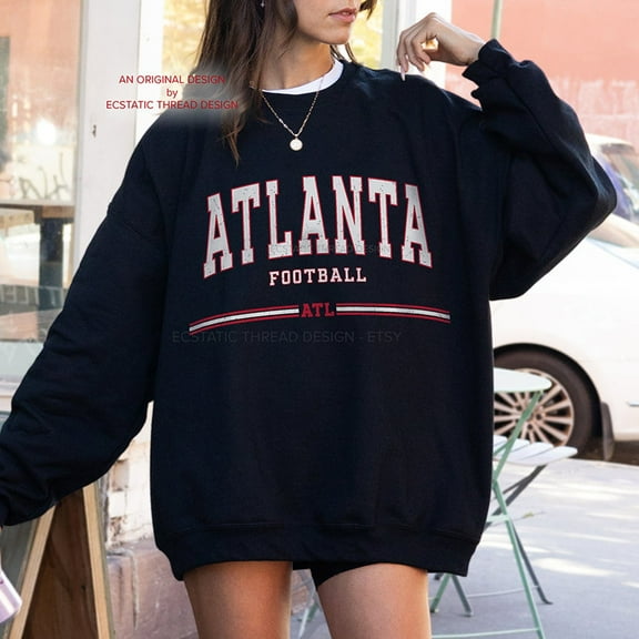 Vintage Atlanta Football Sweatshirt, Atl Shirt, Black Color, Size S