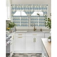 thumbnail image 5 of Blue Green Geometric Kitchen Curtains Sets 24 Inch Length with Valance, Southwest Ethnic Country Swag Valances and Tiers Curtain Set Drapes Swag Curtains for Living Room, Bathroom, Bedroom, Cafe, 5 of 6