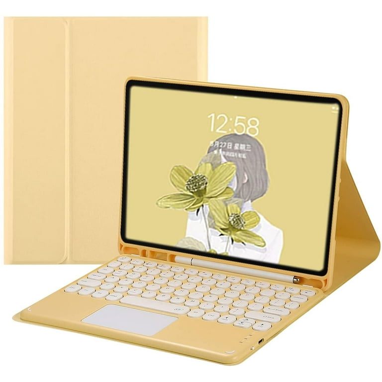 iPad 10th Generation 2022 Keyboard Case with Touchpad Cute Round Key Color Keyboard  iPad 10 10.9 inch Detachable Touch Keyboard Slim Smart Cover with Pencil  Holder 